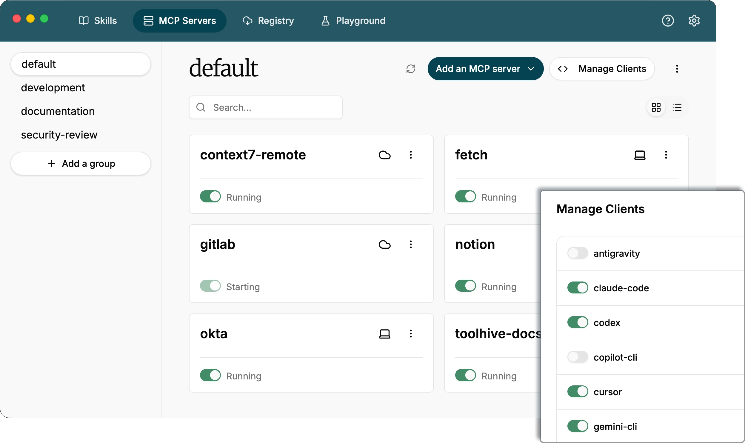 ToolHive UI screenshot ToolHive UI screenshot